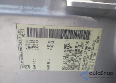 2012 Nissan Altima 3.5 Sr from USA, damaged, VIN 1N4BL2AP8CC128650